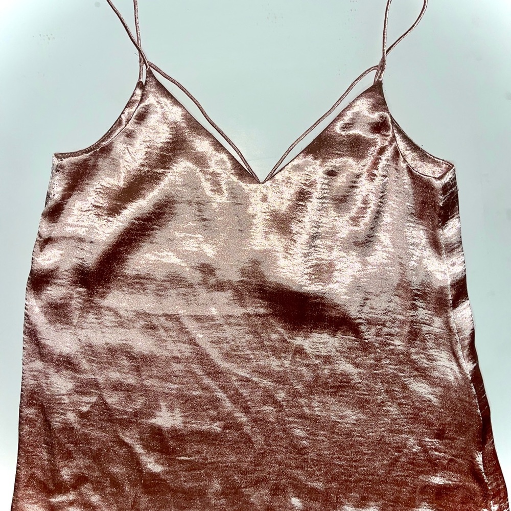 baby pink satin tank